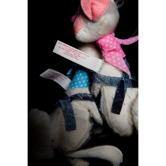 Vtg Annalee Mobiele Doll 1971 Easter Bunnies Male & Female Meridith NH 7" Tall - Picture 3 of 3